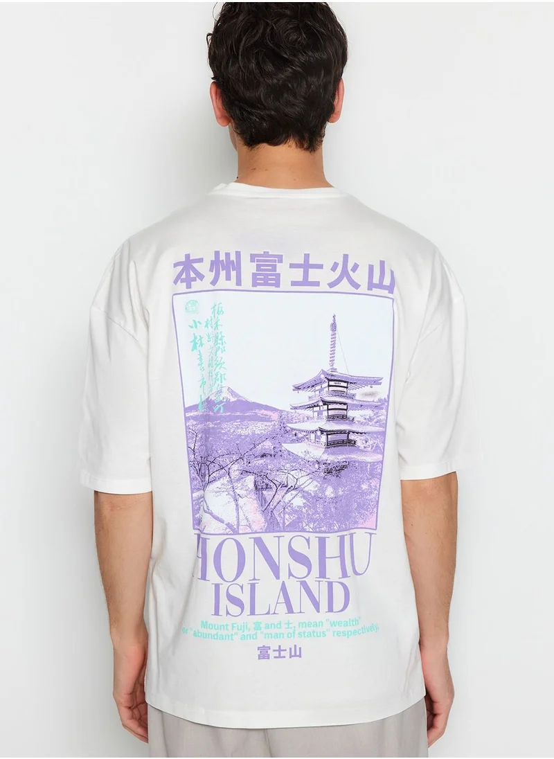 trendyol Graphic Print Crew Neck T-Shirt