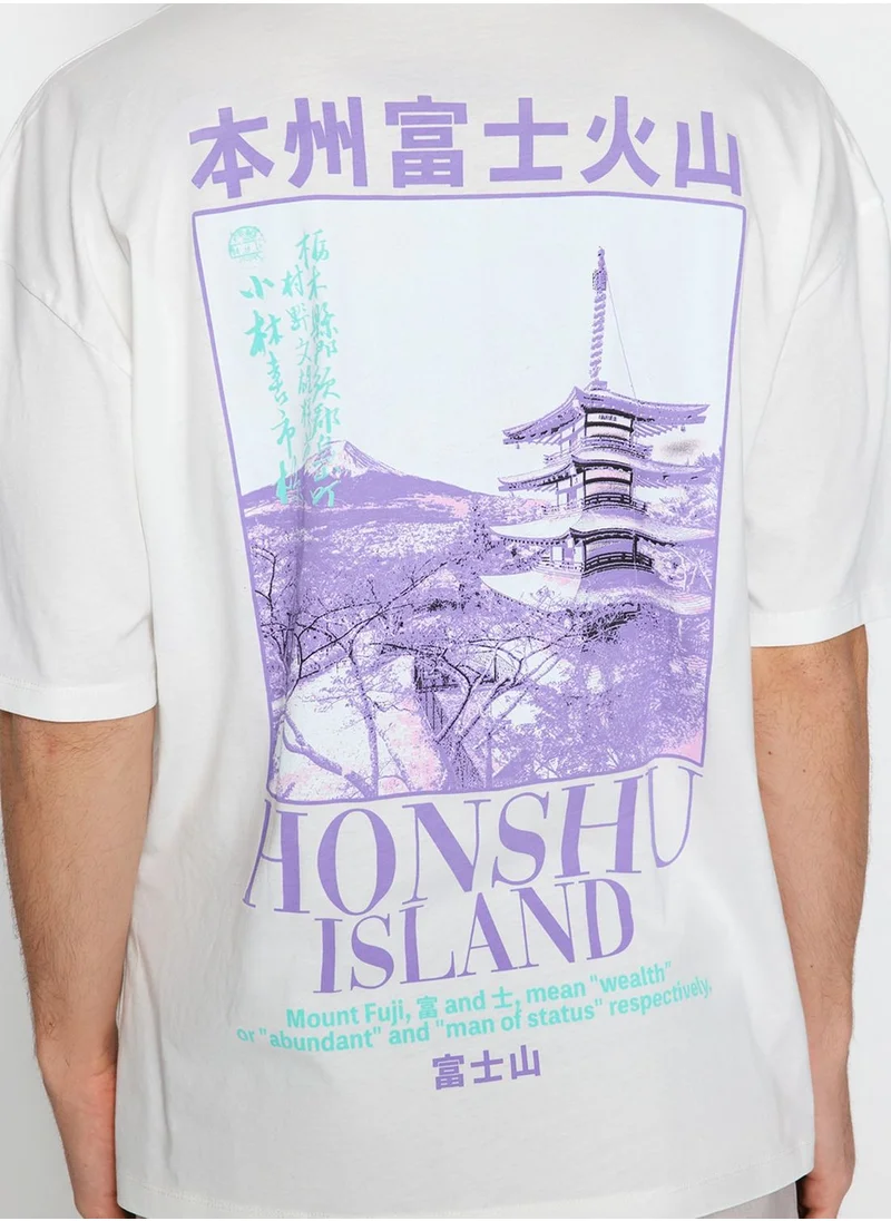 trendyol Graphic Print Crew Neck T-Shirt