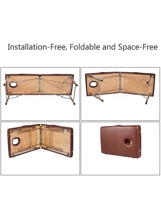 DUNISO Portable Massage Bed,2-Section Foldable Massage Tables,SPA Bed with Stainless Steel Fram,Strong Load-Bearing Capacity,Sturdy and Durable,for SPA Salon Tattoo Massage Therapeutic Treatment,180*60*65CM - Image 3