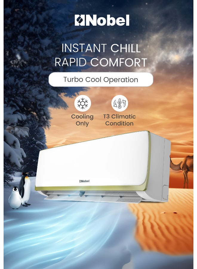 Nobel 2 Ton Inverter Split Air Conditioner T3 Climate, Rotary Compressor, 4-Way Airflow, R32 – (1 Year Warranty) 700 kW NSAC24VT3 White - Image 3