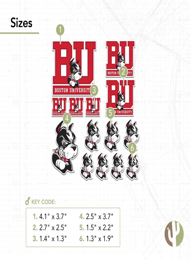 Desert Cactus Boston University Sticker Terriers BU Sticker Vinyl Decals Laptop Water Bottle Car Scrapbook Sheet T1 (Type 1-1) - Image 3