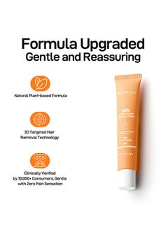 JoyPretty 60s Upper Lip Hair Removal Cream，Hair Removal Cream for Upper Lip Face & Chin Fast & Gentle with 30X Delay Hair Growth Moisturizing Hair Removal with Almond Oil & Aloe Vera Extract 20g  - Image 2
