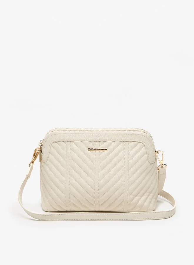 Flora Bella By Shoexpress Women Quilted Crossbody Bag with Zip Closure