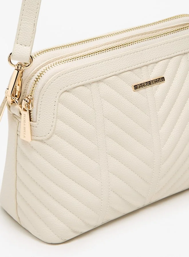 Flora Bella By Shoexpress Women Quilted Crossbody Bag with Zip Closure