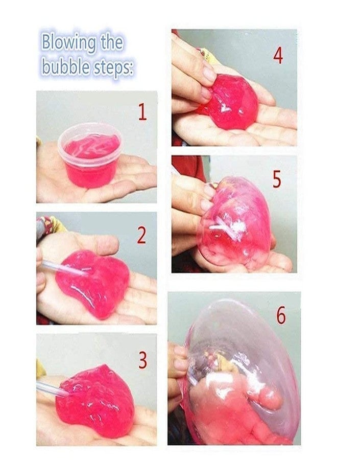 YBN Combo of 12 Pcs Air Dry Clay Toy with 6 Crystal Slime and 2 Bottle Bubble Making Mud Slime for Kids Non Sticky and Safe Multicolored Slime and Clay (20 Pcs) - Image 5