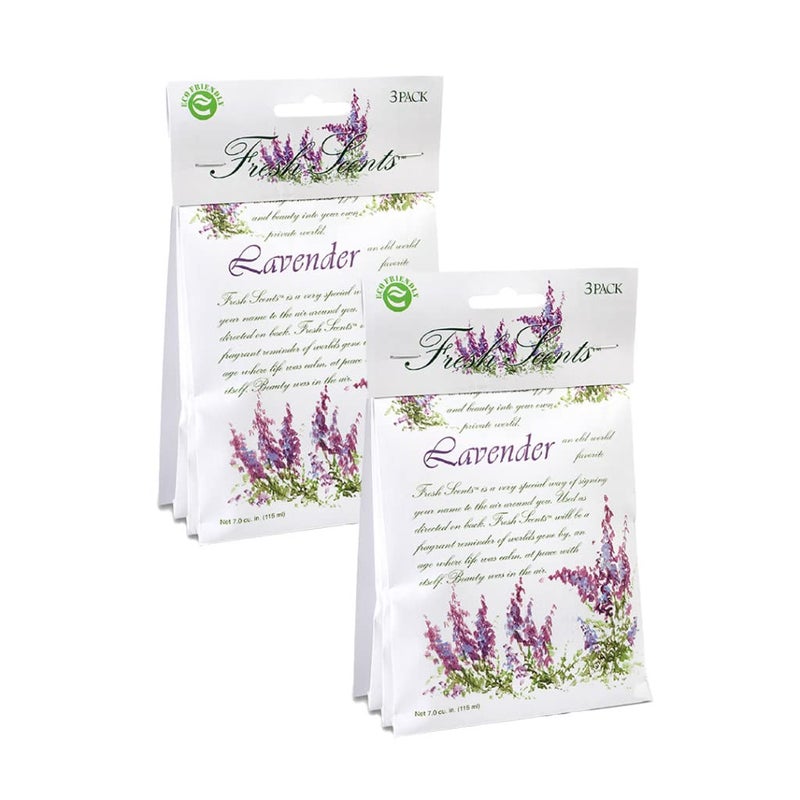 WILLOWBROOK WillowBrook  Fresh Scents Scented Sachet Packet  Lavender  Air Freshener Bags for Drawers Closets Cars  6 Pack  Long Lasting Home Fragrance 