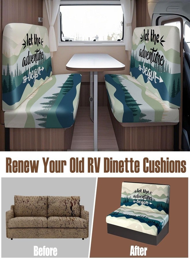 BBSET Rv Dinette Cushion Covers Stretch Washable Rv Cushion Slipcove Replacement for Camper Car Bench, 2 Pillowcase, 2 Backrest and 2 Bench Covers (Forest) - Image 3