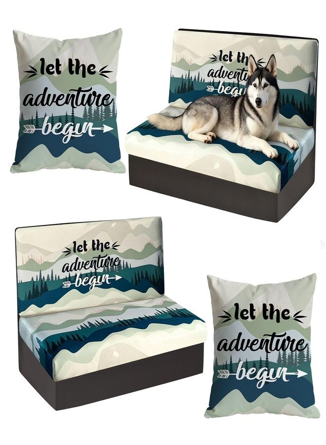 BBSET Rv Dinette Cushion Covers Stretch Washable Rv Cushion Slipcove Replacement for Camper Car Bench, 2 Pillowcase, 2 Backrest and 2 Bench Covers (Forest) - Image 1