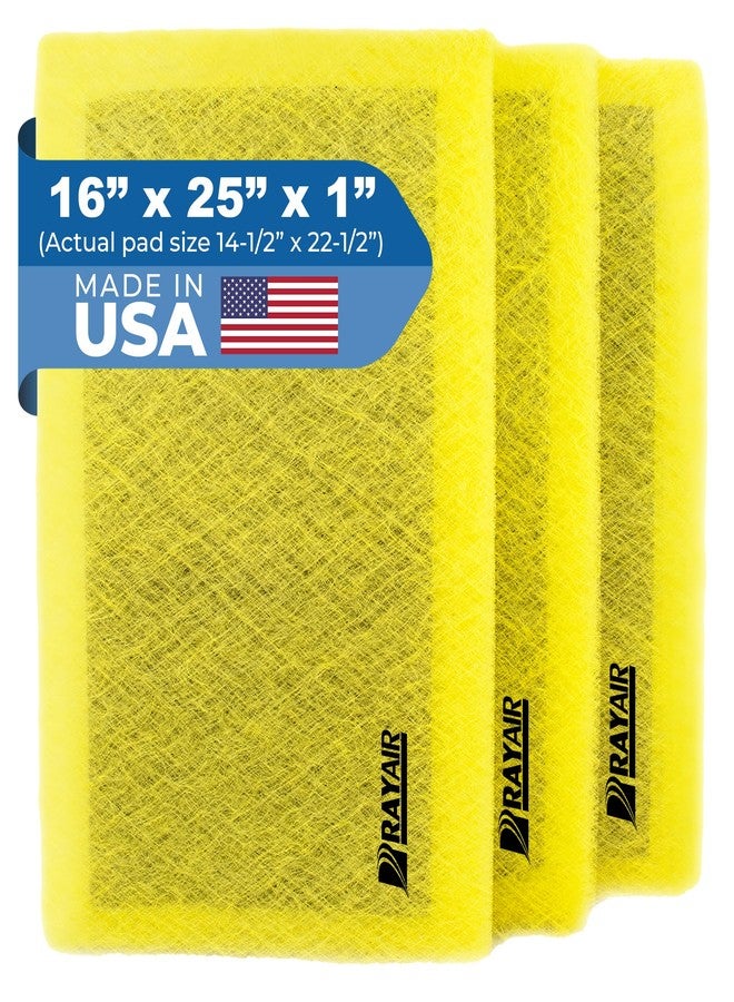 RAYAIR SUPPLY 16x25 Replacement Filter Pads Designed to Fit MicroPower Guard Air Cleaner 16x25 Refills (3 Pack) YELLOW - Image 1