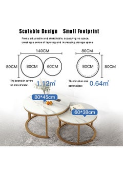 Arabest Home Coffee Table Living Room, Round Table Small Sub-sofa Side Table, Light Luxury Simple Modern Coffee Table  - Image 4