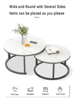 Arabest Home Coffee Table Living Room, Round Table Small Sub-sofa Side Table, Light Luxury Simple Modern Coffee Table  - Image 5
