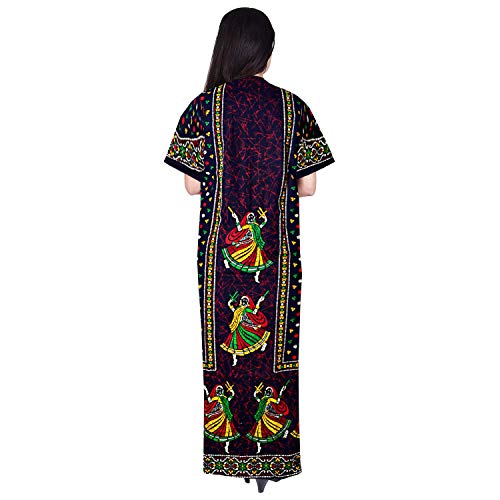KBNBJ Nighty for Women Cotton Printed Maxi Gown Ankle Length Nighty Night Dress Gown for Women Maxi - Free Size (Pack of 2) (Free Size, Blue &Brown) - Image 3