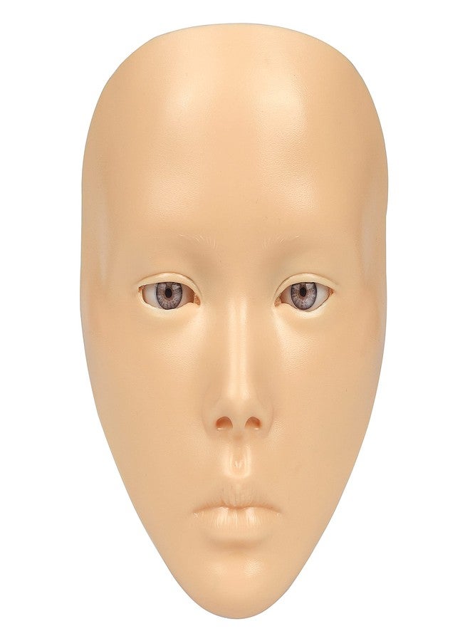 Bueuo Makeup Practice Face, 5D Reusable Silicone Make up Practice Board Mannequin Face with Makeup Brushes Sponge Set and Eyeshadow Board Kit for Emerging Artist, Girl's Gift, Yellow - Image 1