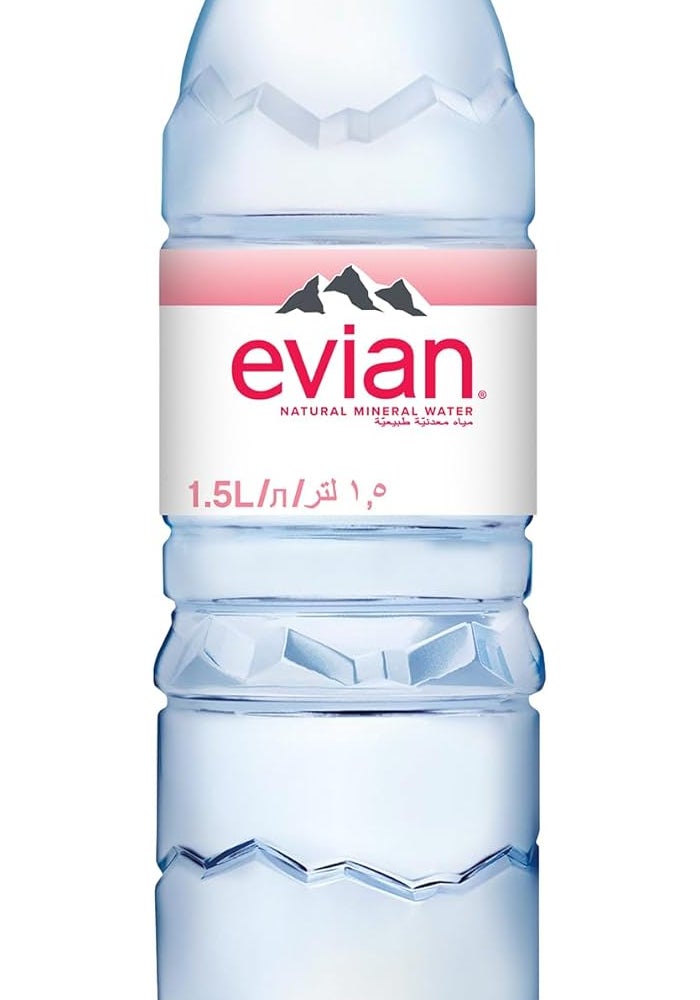 Evian Natural Mineral Water - 6 x 1.5 Liters