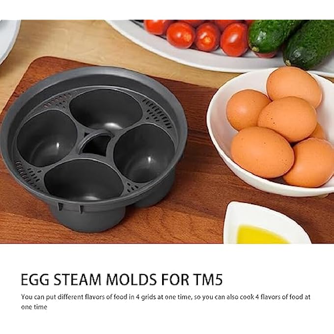 Zudoo 4 In 1 Egg Maker 4 Egg Molds Steam Basket For Thermomix Tm5 Tm6 Egg Poacher Food Grade Pp Egg Mould Multifunctional Egg Boiler Accessory Egg Cooker - Image 5