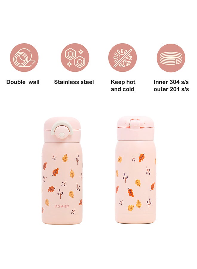 Double Wall Insulated School Water Bottle, Pink, 350 ML