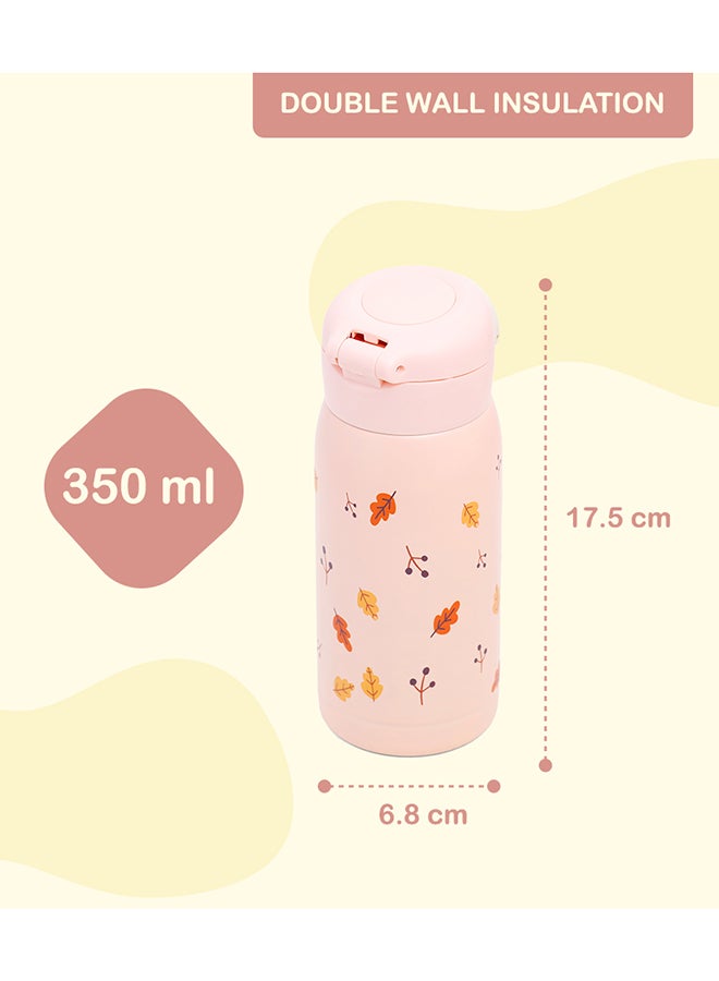 Double Wall Insulated School Water Bottle, Pink, 350 ML