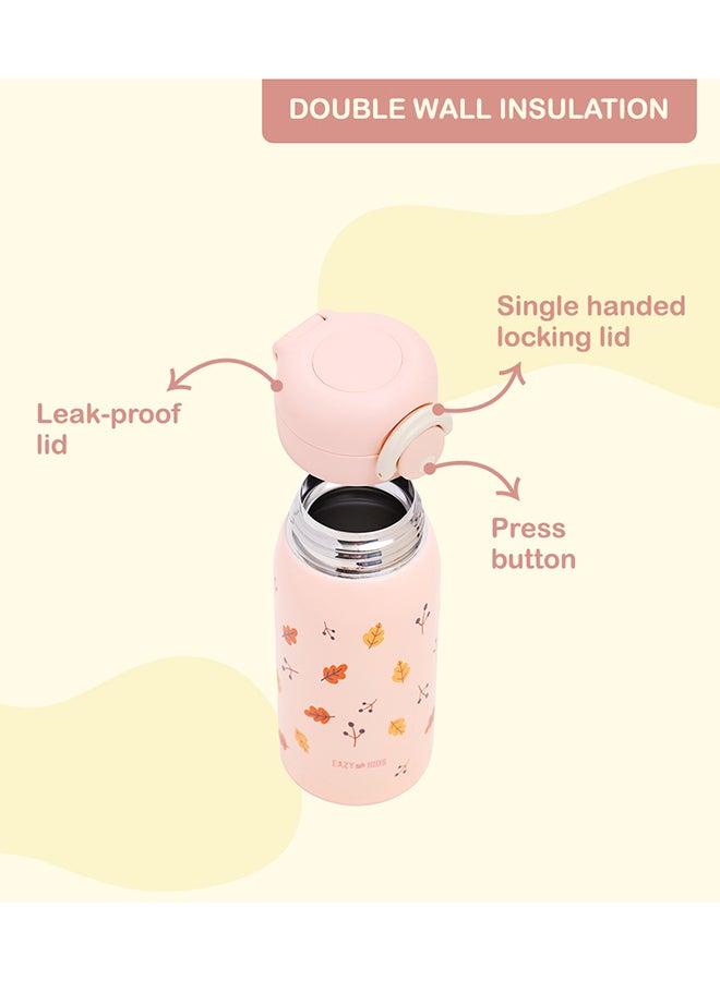 Double Wall Insulated School Water Bottle, Pink, 350 ML