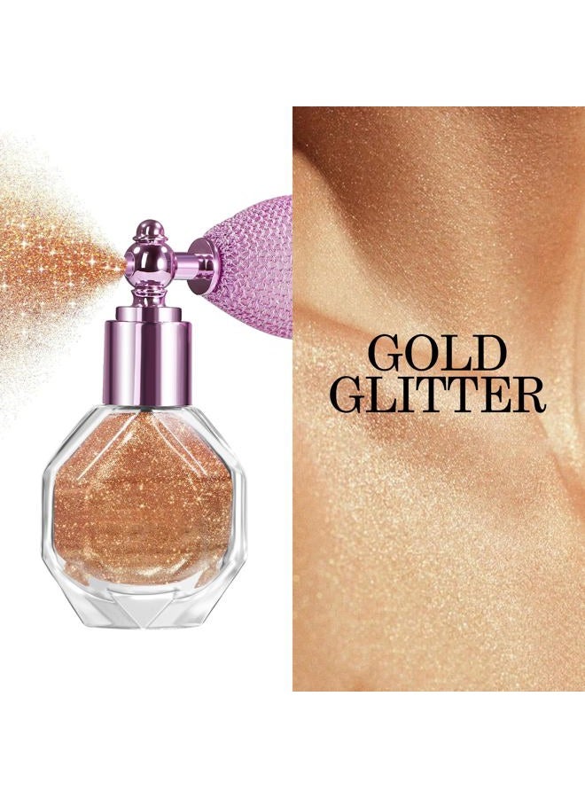 MIESCHER Glitter Highlighter Powder Spray 4 Colors, High Gloss Sparkle Shimmer Powder, Sparkle Powder Makeup Spray for Face Body Hair Women Cosmetic (03# Nude Pink) - Image 4