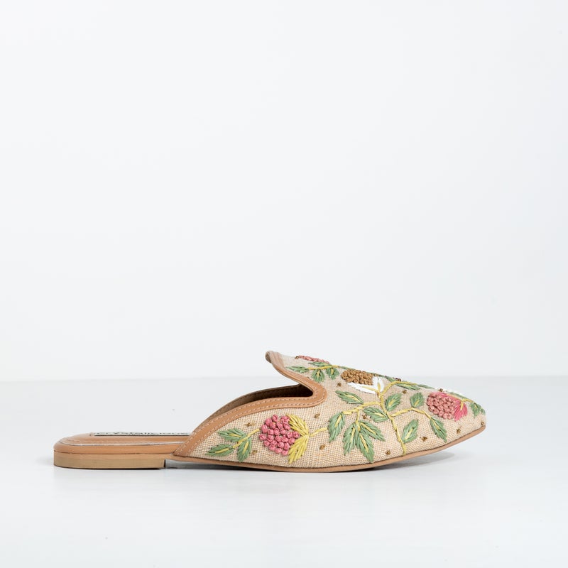 Crystalicious Sage Raffia Women Flat Handcrafted by Artisticas - Image 4