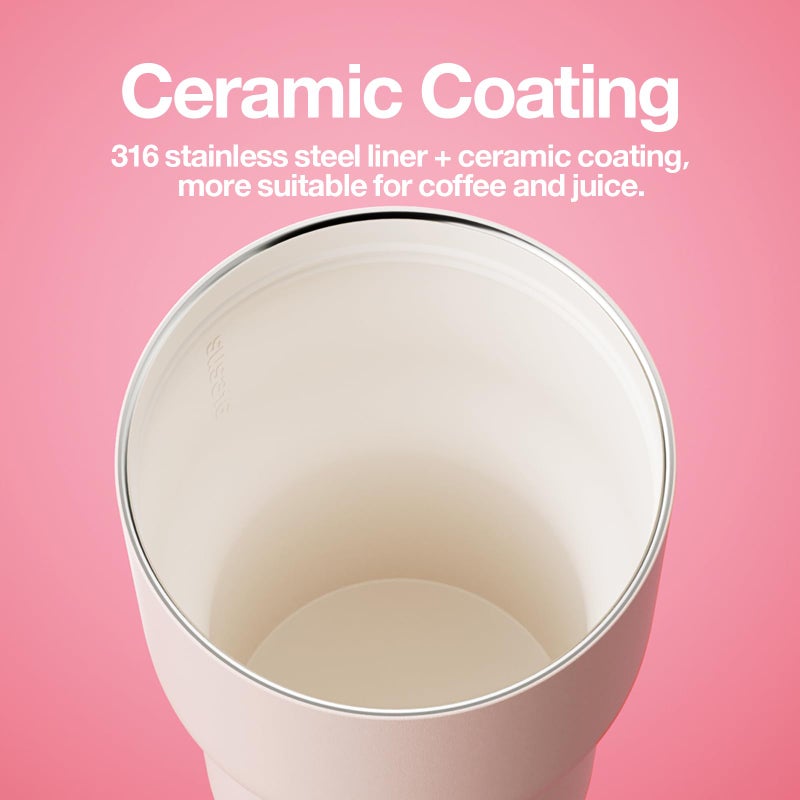 CHAKO LAB Stainless Steel Insulated Water Bottle with Two Drinking Ways | Twist Tumbler BPA-Free Leak-Proof | 17 oz Bottle with Ceramic coating | Rose - Image 5