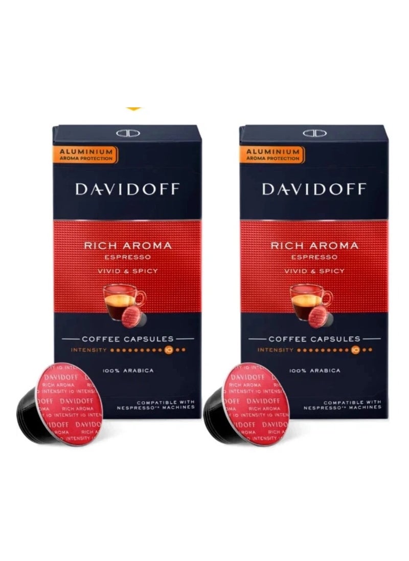 Davidoff DAVIDOFF RICH AROMA Espresso Coffee Capsules 2 packs (20 capsules)  - Image 1