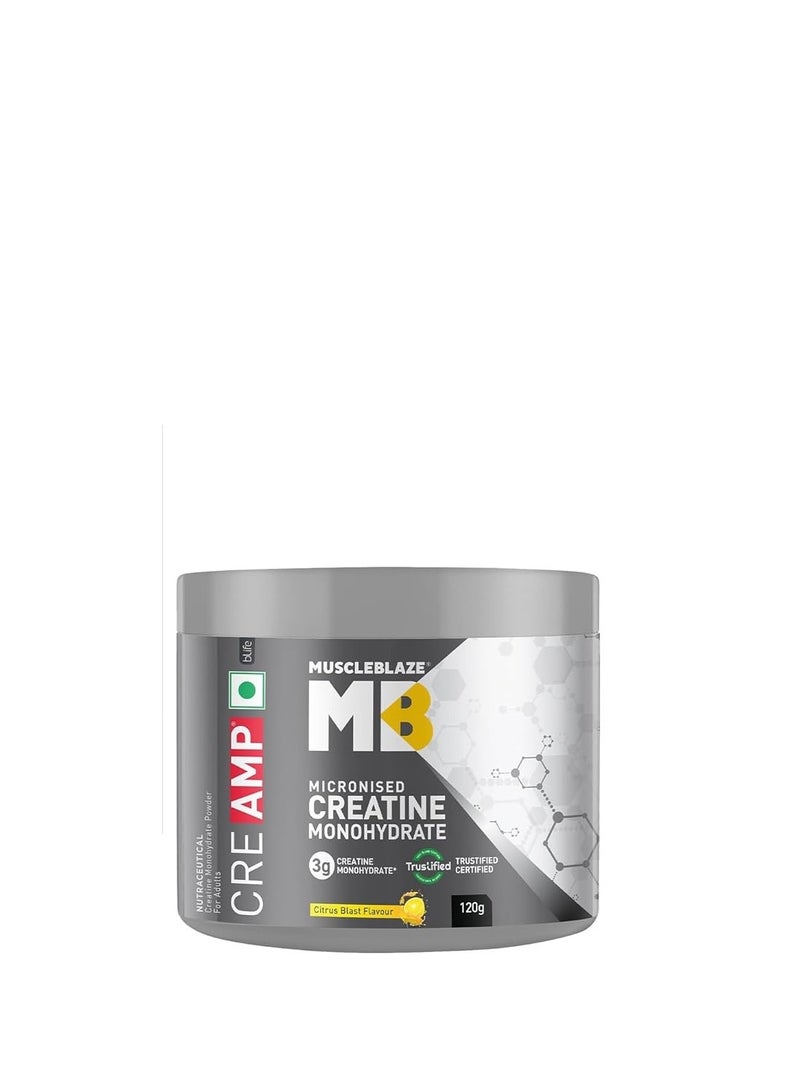 MuscleBlaze Biozyme Gold 100% Whey Protein Powder, Double Rich Chocolate (2kg / 4.4lbs) & Micronised Creatine Monohydrate CreAMP, Citrus Blast (30 Servings, 120g) | Combo Pack - Image 3