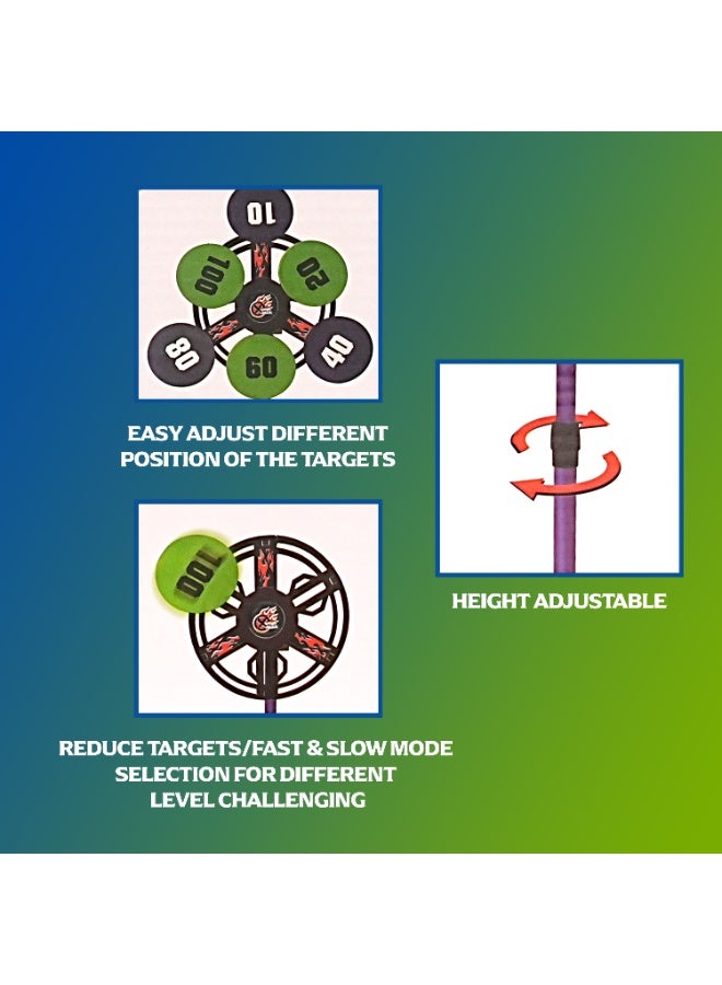 Graffic Giraffe Kids Bow And Arrow Set with Moving Shooting Target | Green, Bow Arrow Toy Set | Suction Cup Arrows and Quiver | Archery Toy Set with Bag | Outdoor Toys for Kids Boys & Girls Ages 5+ - Image 5