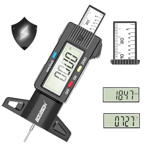GODESON Digital Tyre Tread Depth Gauge UK,0-25.4 Mm Inch Tyre Guage Digital with Large LCD Display and Tire Tread Depth Measuring Tool for Cars,Trucks,Moto - Image 1