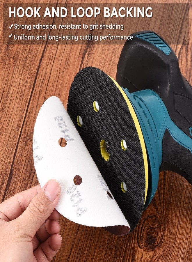 Kozelo 5 Pcs Sanding Disc 6 Inch 80 Grit 6 Hole Hook and Loop Random Orbital Sandpapers Suitable for Drywall Sander Wood Metal Furniture, Red - Image 3