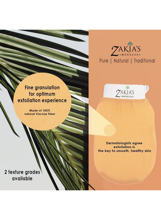 Zakia's Morocco Original Kessa Exfoliating Glove - Rough Blue - Microdermabrasion exfoliating mitts, Removes unwanted dead skin, dirt and grime and Keratosis Pilaris. Great for spray tan removal.  - Image 5