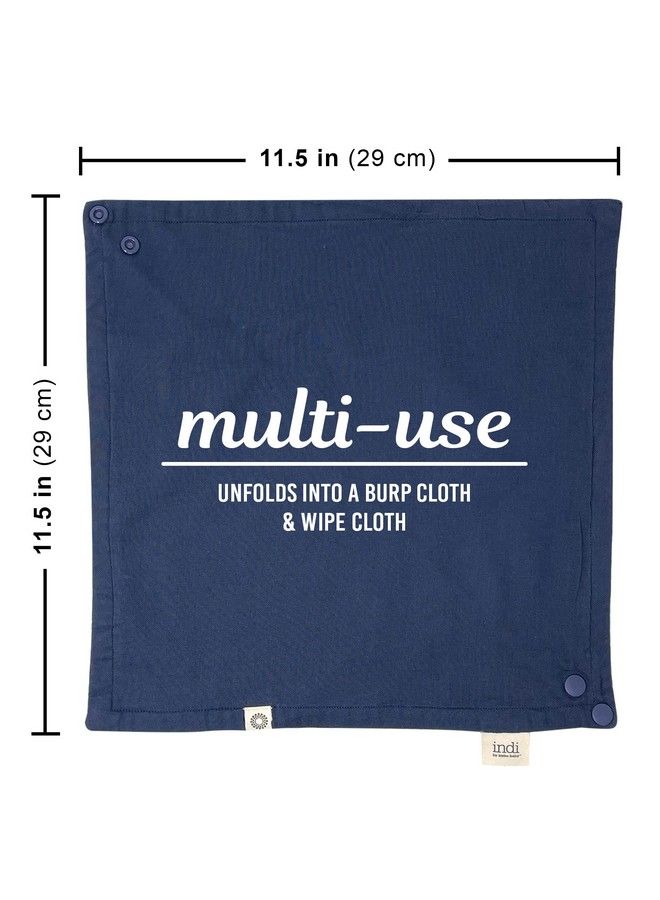 Kishu Baby Indi Gots Organic Muslin Baby Bandana Bibs 5 Pk 4 Way Reversible (Pacifica) - Image 5
