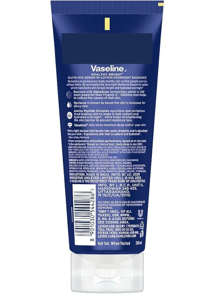 Vaseline Vaseline Gluta Hya Overnight Radiance Serum In Lotion, 200 ml - Image 2