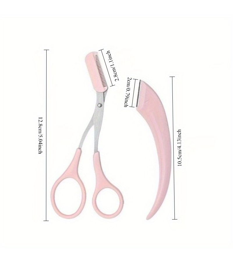 Stainless Steel Eyebrow Scissors With Comb And Trimmer Black - Image 5