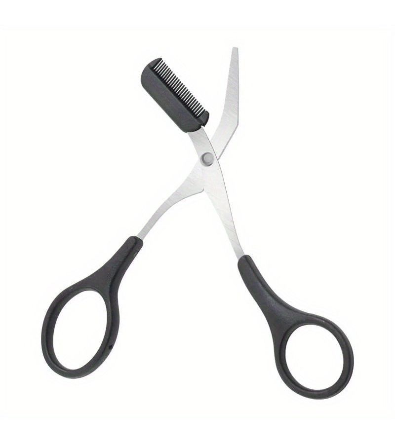 Stainless Steel Eyebrow Scissors With Comb And Trimmer Black - Image 4