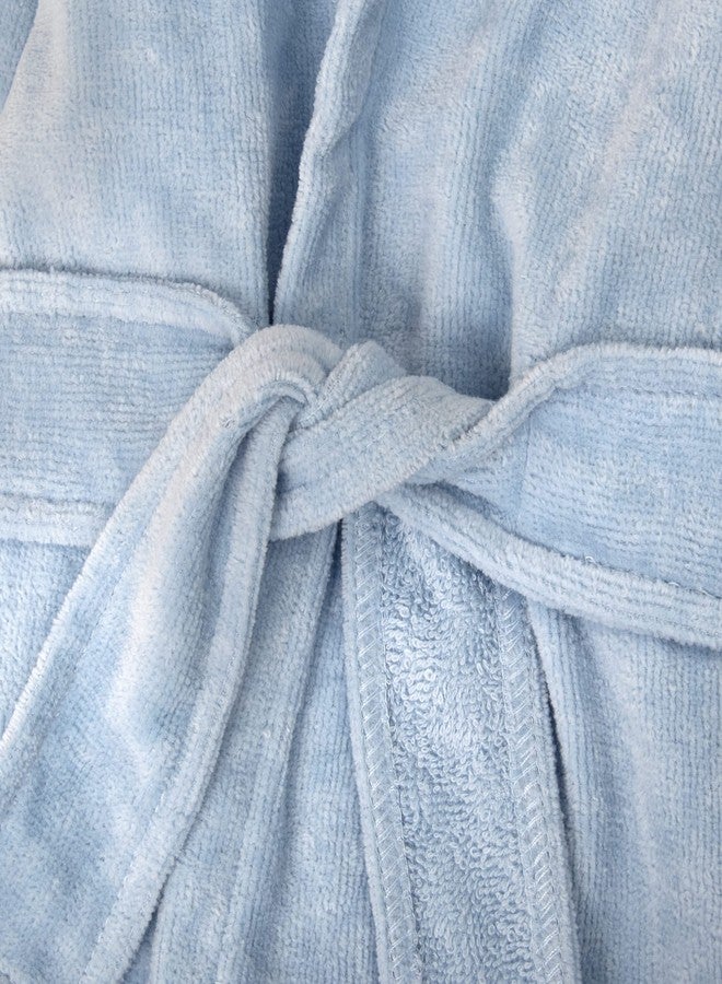 Baby Essentials Hooded Baby Animal Bathrobe with Tie Closure for Newborns and Infants 0-9 Months (US, Age, 0 Months, 9 Months, Bouncing Blue Pup) - Image 3