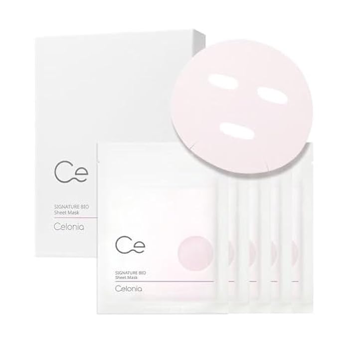 CELINO CELONIA Signature Bio Facial Sheet Mask, Stem Cell Deep Hydrating Face Mask, Anti Aging Treatment For Healthy Glowing Skin, Minimize Pores, Reduce Fine Line, Boost elasticity, Correct Redness 5 Count - Image 1