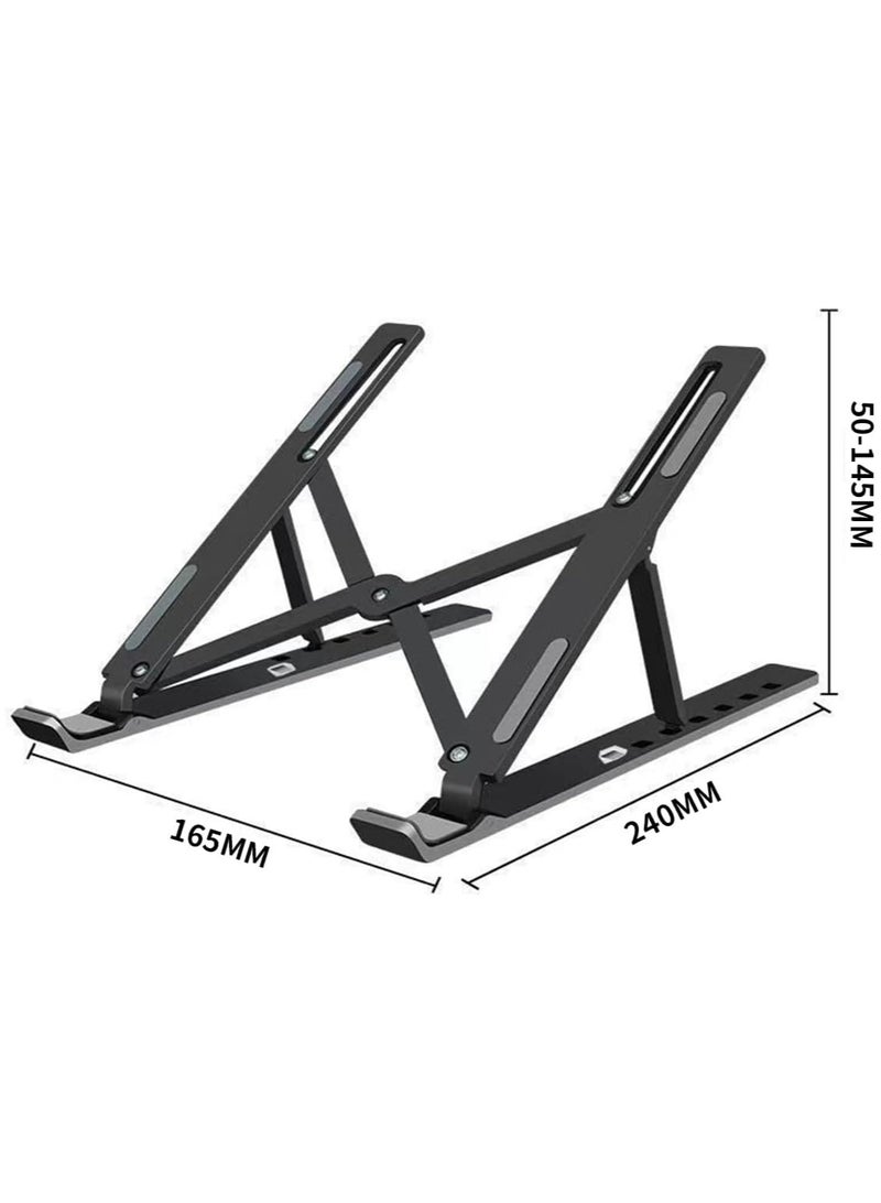 N3 Original N3 Universal Laptop Stand, Aluminum Alloy 6 Levels Height Adjustable Laptop Riser, Portable Ergonomic Desktop Holder Folding with Storage Bag - Image 3