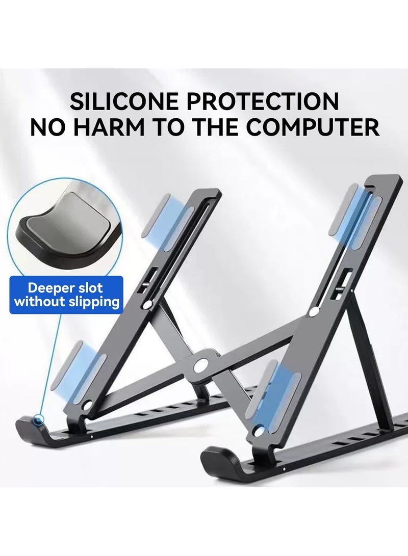 N3 Original N3 Universal Laptop Stand, Aluminum Alloy 6 Levels Height Adjustable Laptop Riser, Portable Ergonomic Desktop Holder Folding with Storage Bag - Image 4
