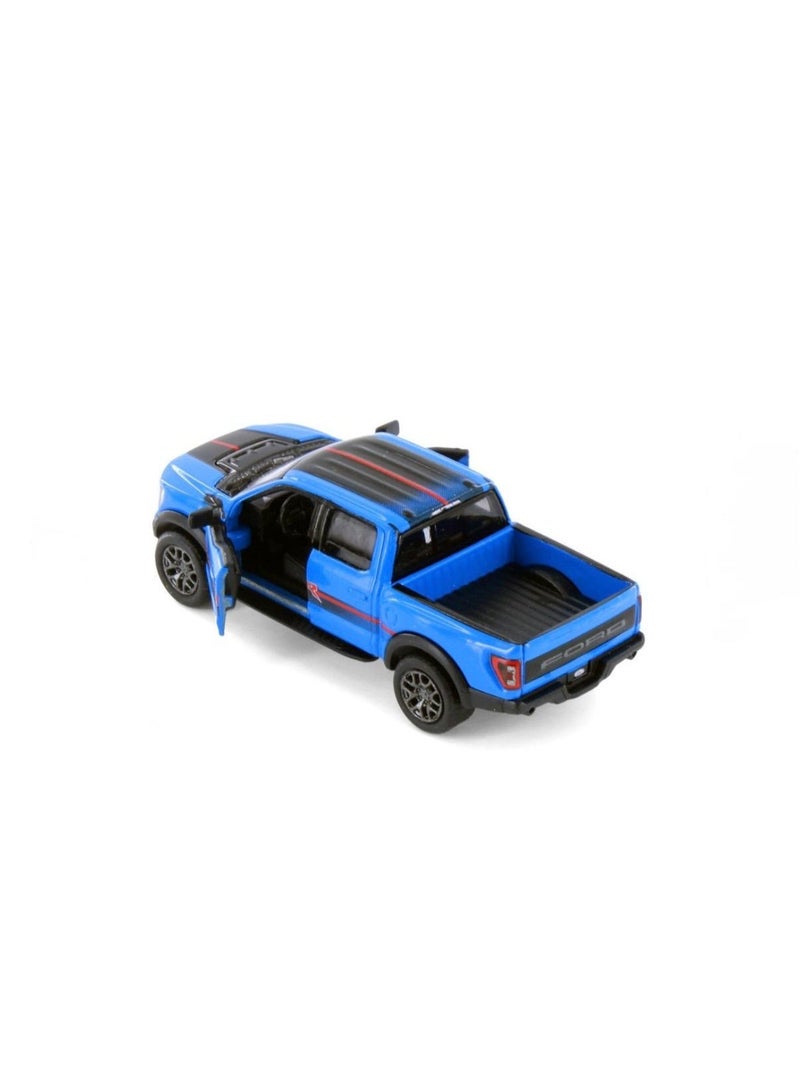 Kinsmart 1:78 Scale -2022 Ford F-150 Raptor Livery Edition Die-Cast Pickup Truck-Blue - Image 2