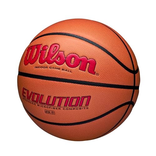 Wilson Evolution Game Basketball, Scarlet, Intermediate Size - 28.5" - Image 2