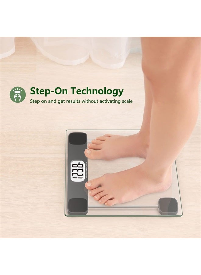 ZOETOUCH Scale for Body Weight Digital Bathroom Weighing Bath Scale, Tempered Glass LCD Display Batteries and Tape Measure Included, 400lbs - Image 2