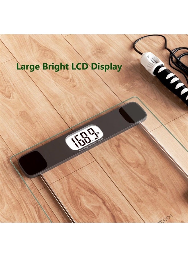 ZOETOUCH Scale for Body Weight Digital Bathroom Weighing Bath Scale, Tempered Glass LCD Display Batteries and Tape Measure Included, 400lbs - Image 3