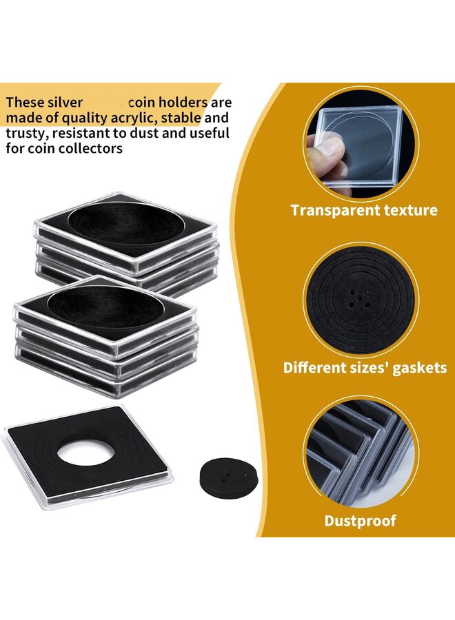 12 Pcs Coin Collection Cases, Adjustable Acrylic Coin Collection Cases, Coin Snap Holder, Protection Cases for Collectors, Coin Collection Supplies - Image 3