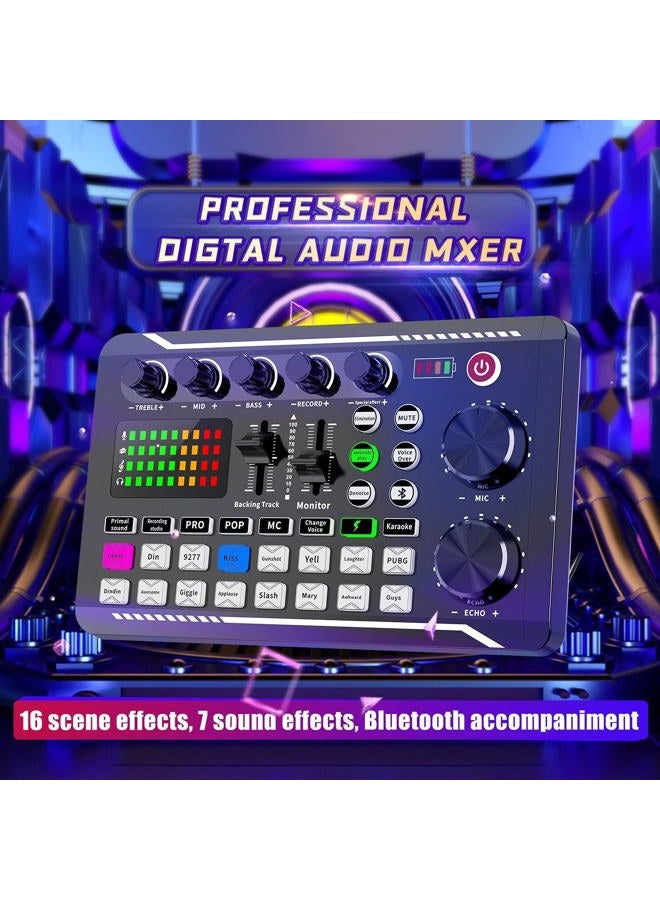 SINWE Professional Audio Mixer, Live Sound Card and Audio Interface with DJ Mixer Effects and Voice Changer,Podcast Production Studio Equipment, Prefect for Streaming/Podcasting/Gaming - Image 2