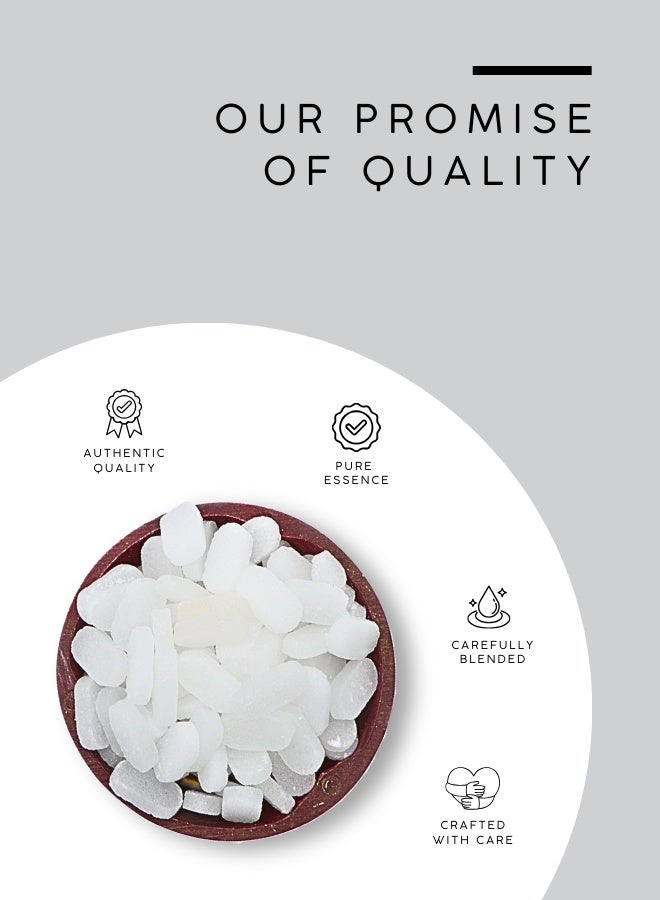 أباميك أقراص الكافور (كابور) من أوافي ميل | كافور عطري للطقوس الدينية، والتأملات الروحية، وأجهزة نشر الروائح، ومعطرات الجو المنزلية | كافور صلب سريع التبخر - ١٠٠ غرام | ٣.٥ أونصة - Image 4