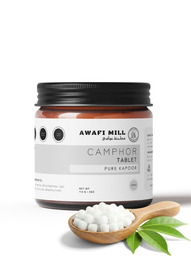 AWAFI MILL Camphor Tablets (Kapur) | Aromatic Camphor for Puja, Aarti, Diffusers and Home Fragrance | Fast-Subliming Camphor Solid - 114 g | 4 Oz - Image 1