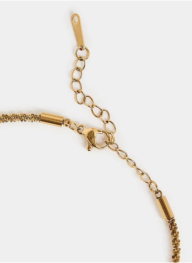 Styli Textured Metal Chain Anklet