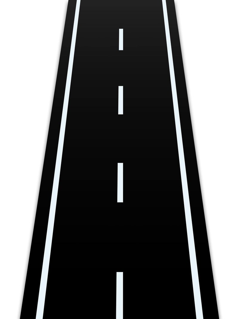 Remagr Racetrack Floor Running Black Racer Party Decoration Mat Road Table Runner Long Racetrack Tablecloth Drag for PartySimple Style32 ft X 45 ft