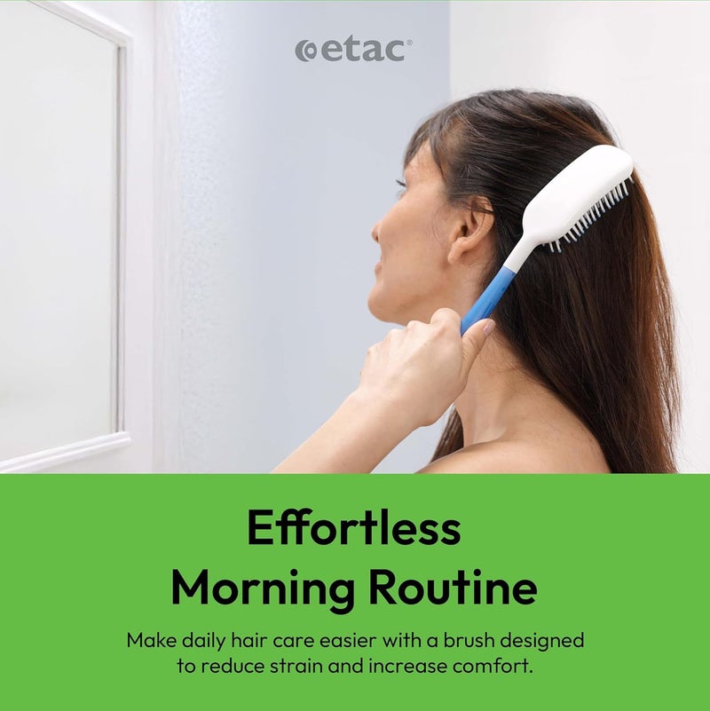 Etac Beauty Hairbrush – Long Handle Hair Brush with Curved Grip for Comfort & Control, Ergonomic Non-Slip Handle, Adaptive Equipment for Easy Hair Brushing – Long Handled Brush (14.5 inches) - Image 5